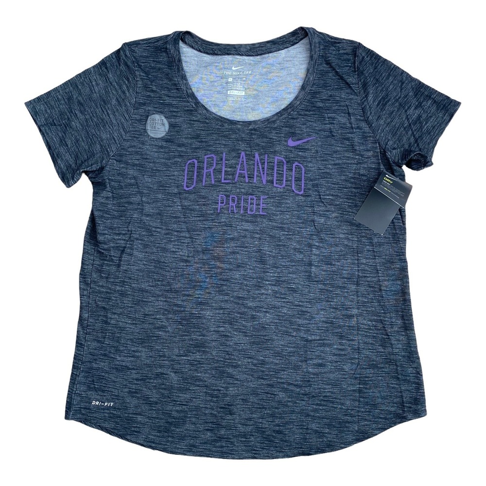Orlando Pride Shirt Nike Dri-Fit Women's XL Black Slub Boat Neck Performance Tee